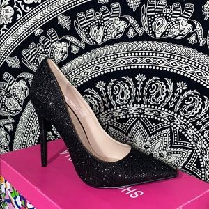 Shimmer Black Heels